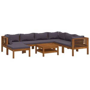vidaXL Wooden Lounge Set Dark grey Solid acacia wood Compact Modular