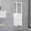 vidaXL Towel Rack White Steel Medium Towel Rack Rectangular Modern
