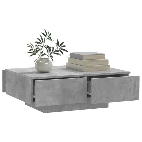 vidaXL Coffee Table Concrete Grey Engineered Wood 35.4 x 23.6 x 12.2 in