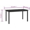 vidaXL Garden Table Black Aluminum Medium Durable Garden Table