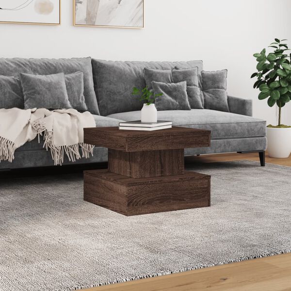 vidaXL Coffee Table Brown Oak Engineered Wood 19.7x19.7x15.7 in