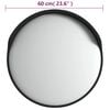 vidaXL Outdoor Convex Traffic Mirror Black Ø23.6 " Polycarbonate