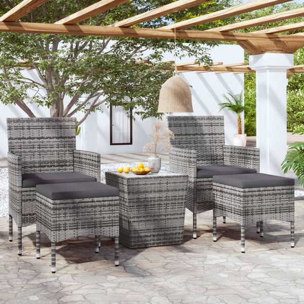 vidaXL Garden Bistro Set Gray