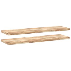 vidaXL Floating Shelf Set of 2 Natural Acacia Solid Acacia Wood