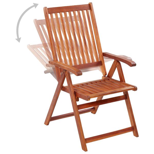 vidaXL Garden Chair Set of 3 Brown Solid Acacia wood Medium Foldable
