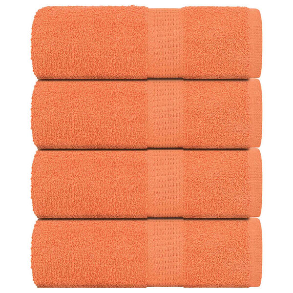 vidaXL Guest Towel Set of 4 Orange 100% cotton 11.8x19.7 in