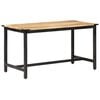 vidaXL Dining Table Rough Mango Wood and Black