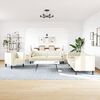vidaXL 3 Piece Chesterfield Sofa Set with Bolsters Cream Velvet
