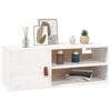 vidaXL Wall Cabinet White Solid pine wood, faux leather 31.5x11.8x11.8 in