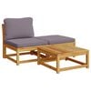 vidaXL 8 Piece Patio Lounge Set with Cushions Solid Wood Acacia
