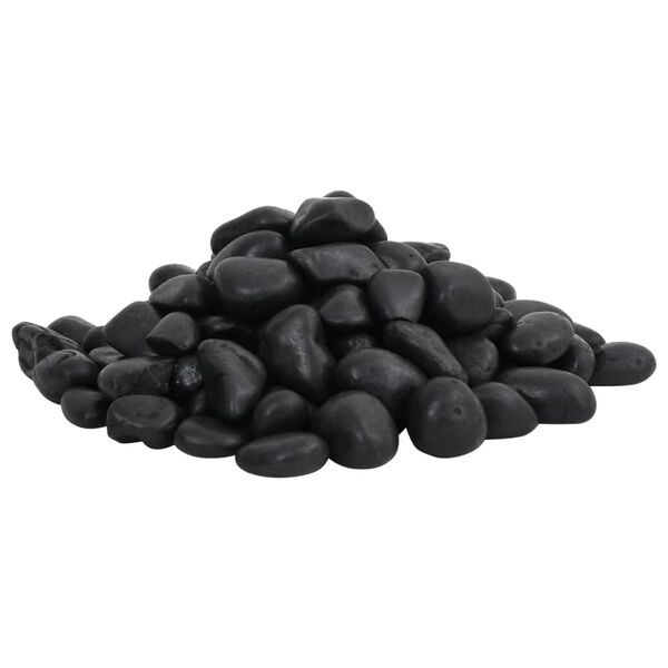 vidaXL Polished Pebble Black Polished pebbles Small Decorative Inlays