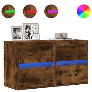 vidaXL TV Wall Cabinet Set of 2 Smoked Oak Engineered Wood