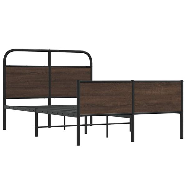 vidaXL Bed Frame Brown Oak Steel Double Durable Bed Frame