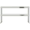vidaXL Work Table Overshelf 2-Tier 43.3"x11.8"x25.6" Stainless Steel