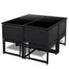vidaXL Outdoor Dining Set Black Powder-coated steel frame 8-seater