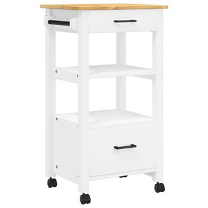 vidaXL Kitchen Trolley MONZA 18.9"x15.7"x34.8" Solid Wood Pine