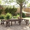 vidaXL Garden Bench Set of 2 Burnt Solid fir wood Standard Durable