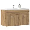 vidaXL Bathroom Sink Cabinet Artisan Oak Engineered Wood 31.5x15.2x18.1 in