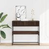 vidaXL Console Table Brown Oak Engineered wood, metal 35.4x13.8x31.5 in