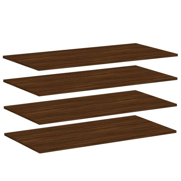 vidaXL Wall Shelf Set of 4 Brown Oak Engineered Wood 39.4x19.7 in