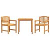 vidaXL Garden Dining Set Natural Teak Solid Teak Wood Medium Stackable
