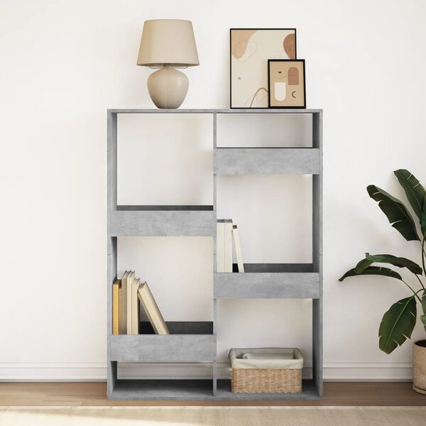 vidaXL Bookcase Concrete Grey Engineered Wood Medium Bookcase
