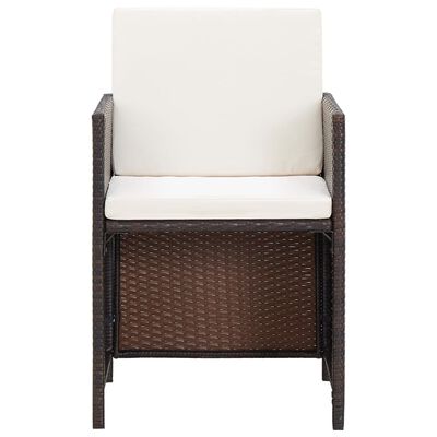 Single armchair from front with beige cushion