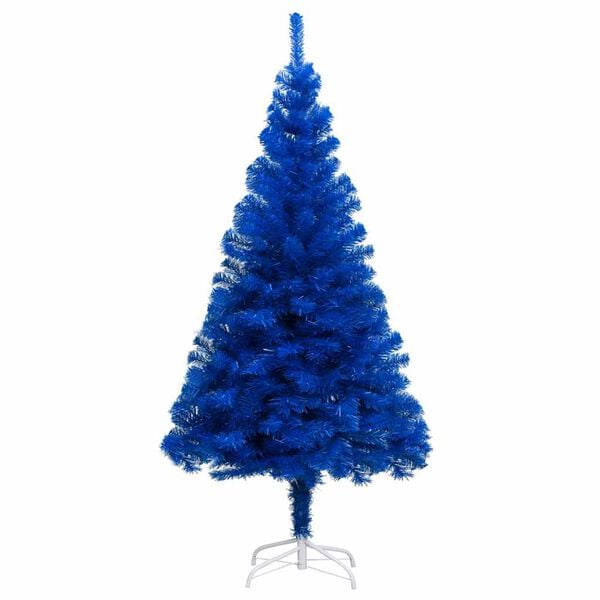 vidaXL Artificial Pre-lit Christmas Tree with Ball Set Blue 70.9" PVC
