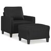 vidaXL Sofa Chair With Footstool Black
