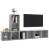 vidaXL TV Cabinet Set Concrete Grey Engineered Wood TV Cabinet Set