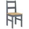 vidaXL Dining Chair Grey Solid pine wood 15.7x18.1x35.4 in Minimalistic