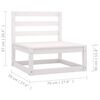 vidaXL Garden Lounge Set White Solid Pinewood, Fabric (100% Polyester)