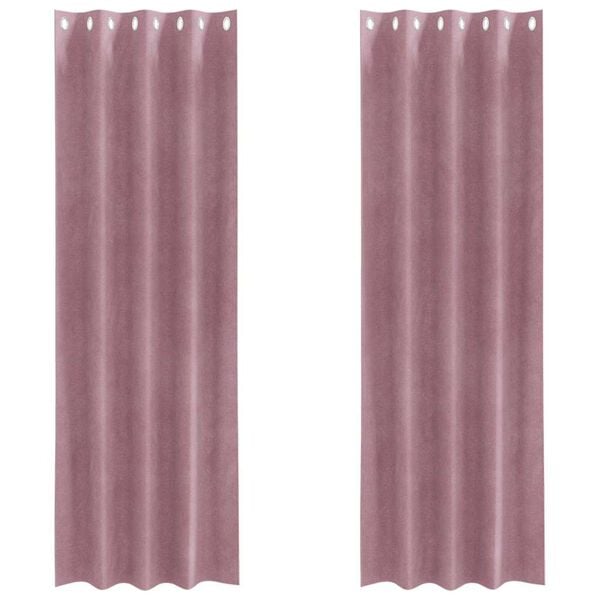 vidaXL Blackout Curtains 2 pcs Dark Pink 55.12 x 102.36 in Velvet