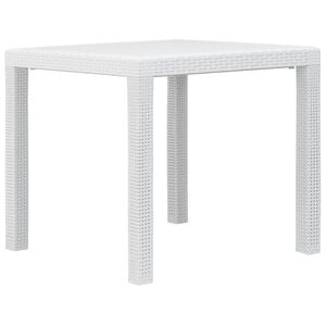 vidaXL Garden Table White Plastic 31.1 in x 31.1 in Lightweight