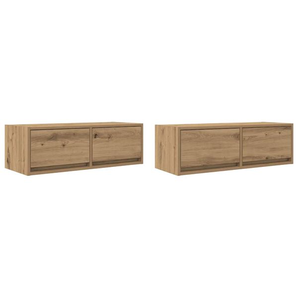 vidaXL TV Cabinet Set of 2 Artisan Oak Engineered wood Medium