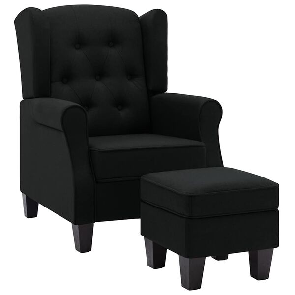 vidaXL Armchair Black Fabric (100% polyester), plywood, plastic Medium