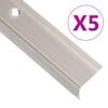 vidaXL Stair Nosings in L-shape 5 pcs Aluminium 35.4 " Champagne
