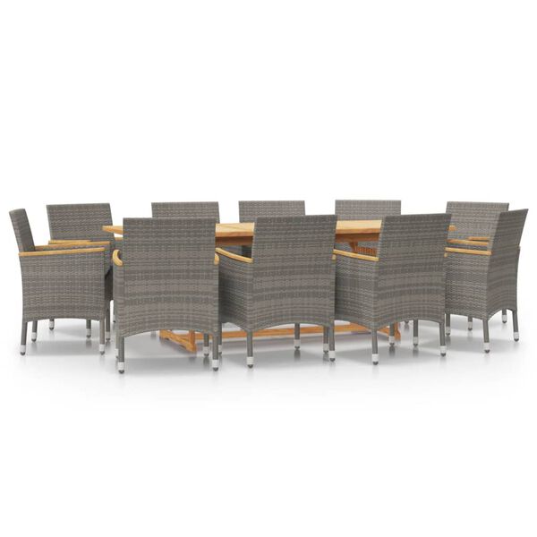 vidaXL Garden Dining Set Grey