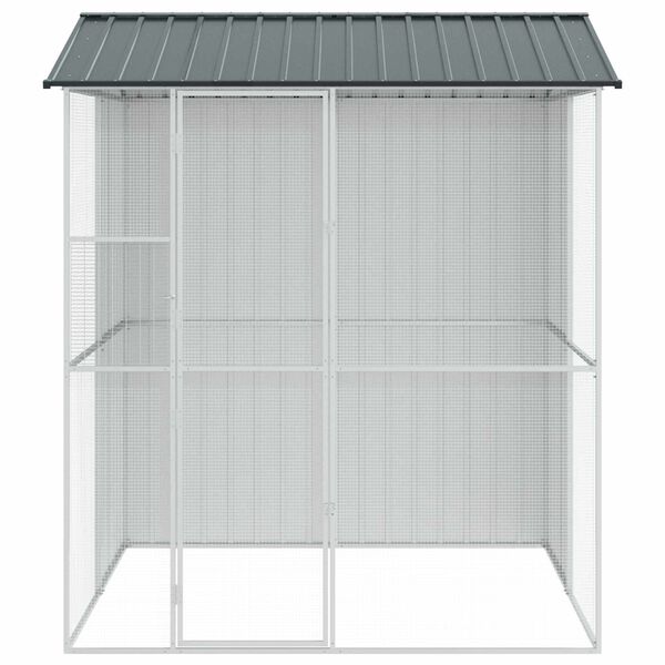 vidaXL Bird Cage Anthracite 84.65 x 82.68 x 97.24 in Galvanised Steel