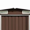 vidaXL Garden Shed Brown Galvanized Steel Large Sturdy Garden Shed