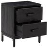 vidaXL Bedside Cabinet Black Solid pinewood, engineered wood, metal Medium
