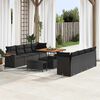 vidaXL Garden Sofa Set with Cushion 11 pcs Black