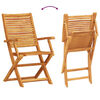vidaXL Garden Dining Set Folding 5 pcs Brown solid acacia wood