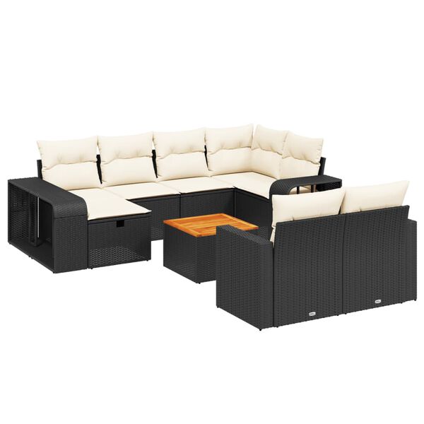 vidaXL Garden Sofa Set Black