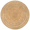 vidaXL Area Rug Natural Jute 100% Jute Medium Stylish Design Round