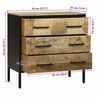 vidaXL Sideboard Brown 70 x 35 x 70 cm Solid Mango wood