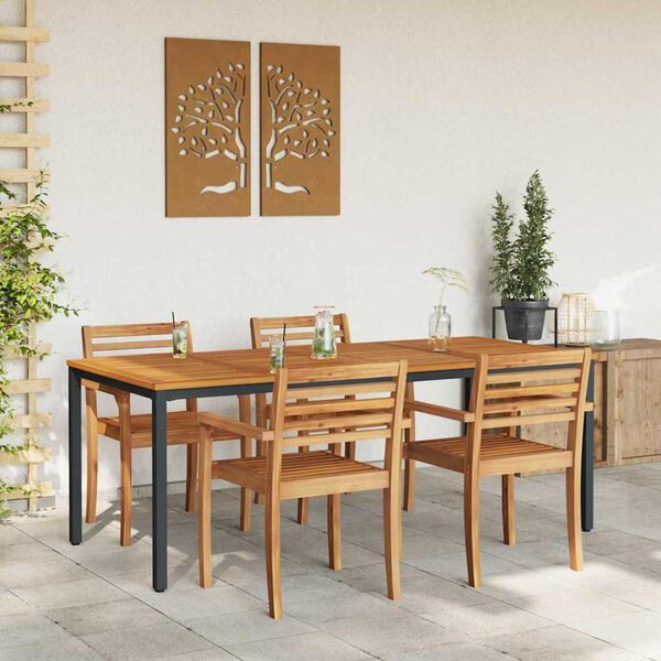 vidaXL Outdoor Tables natural and black 78.7" x 35.4" x 29.5
