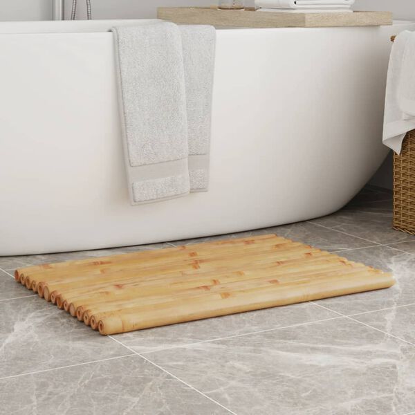 vidaXL Bath Mat Natural bamboo Bamboo 27.6 x 19.7 in Non-slip