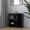 vidaXL Vitrine Cabinet Black Engineered Wood 32.5 x 12.0 x 31.5 in