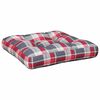 vidaXL Pallet Cushion Red Check Pattern 100% Polyester 19.7 in x 19.7 in